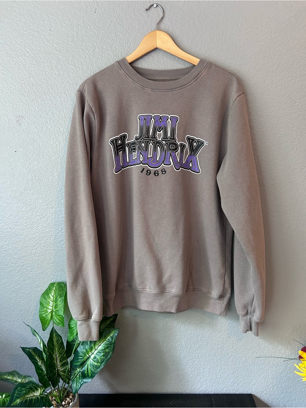 Jimi Hendrix Graphic Crewneck Sweatshirt - Taupe